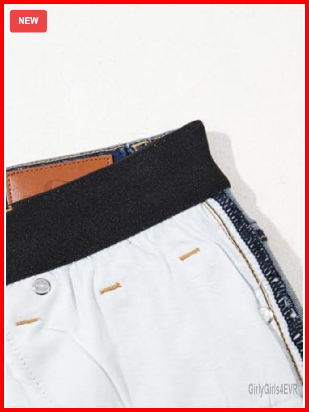High Waisted Wide Straight Leg Jeans with Pockets, Tummy Control, Stretch - Picture 5 of 6